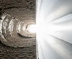 air duct cleaning services showing interior duct system inspection and cleaning in Houston, TX